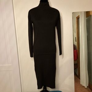 Ann Taylor, Black Knitted Long Fitted Dress.  Size Small